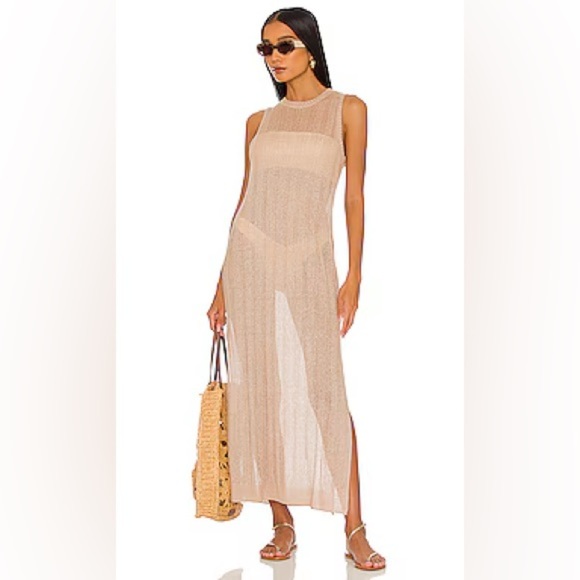 Bella Dahl | Sleeveless Side Slit Maxi Dress In Dark Sand Size M Beach Coverup - Picture 1 of 4